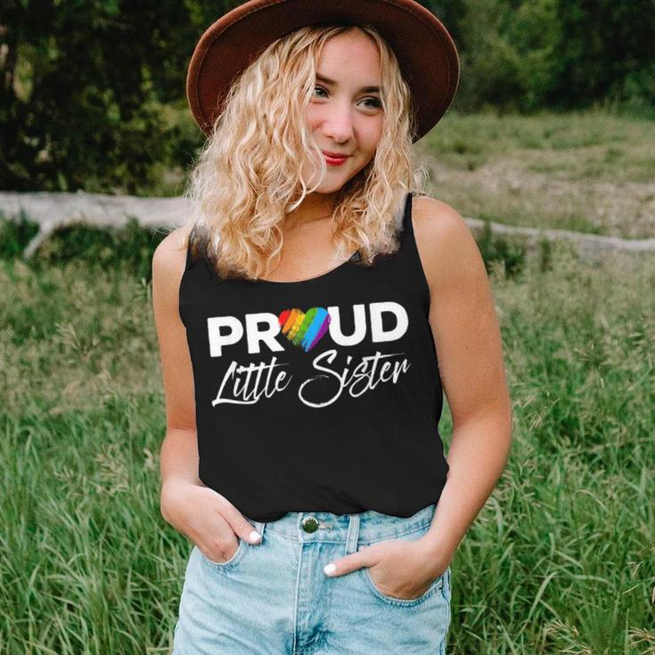 Proud Little Sister Gay Pride Month Lgbtq Women Tank Top Gifts for Her