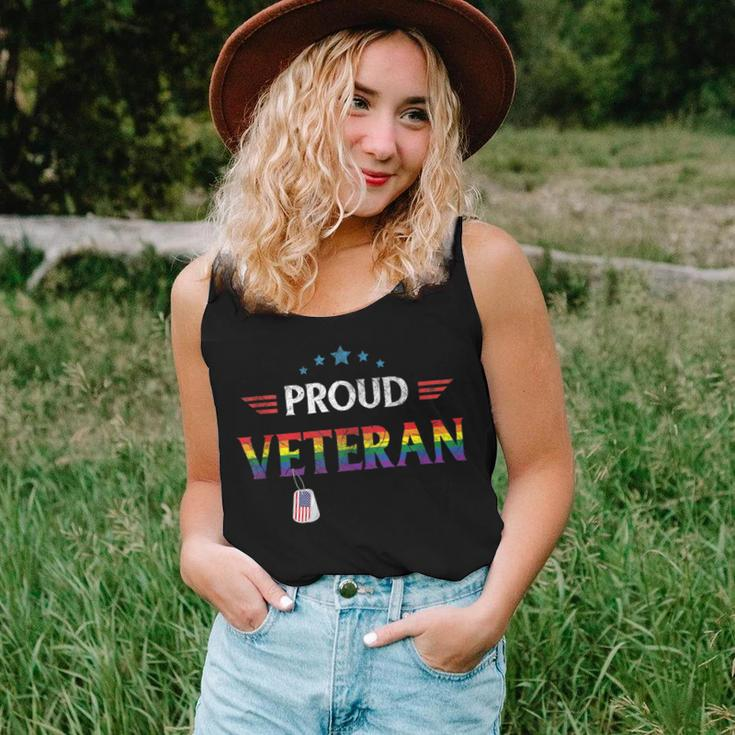 Proud Veteran Lgbt Gay Pride Rainbow Us Military Trans Women Tank Top Gifts for Her