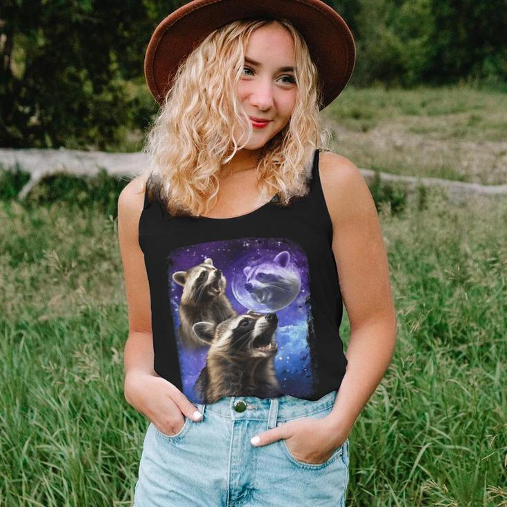 Racoons Howling At The Moon Three Racoon Meme Vintage Women Tank Top Gifts for Her