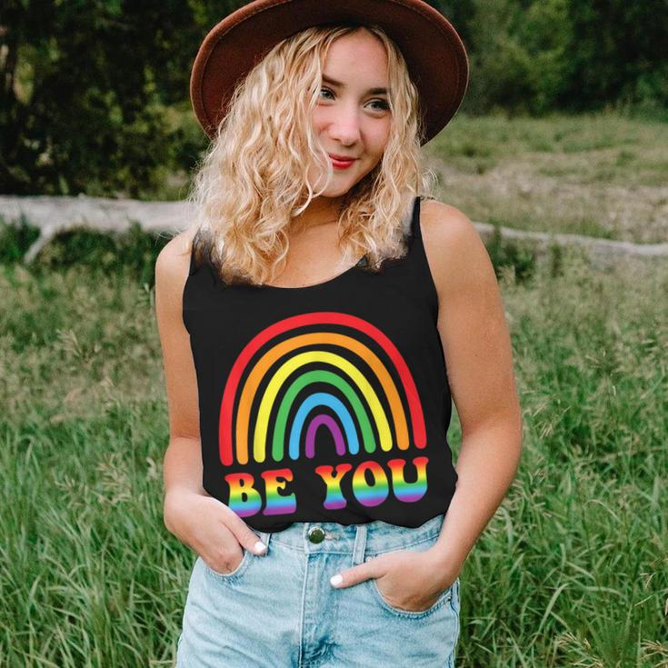 Be You Rainbow Lgbt Flag Gay Pride Month Lesbian Women Tank Top Gifts for Her
