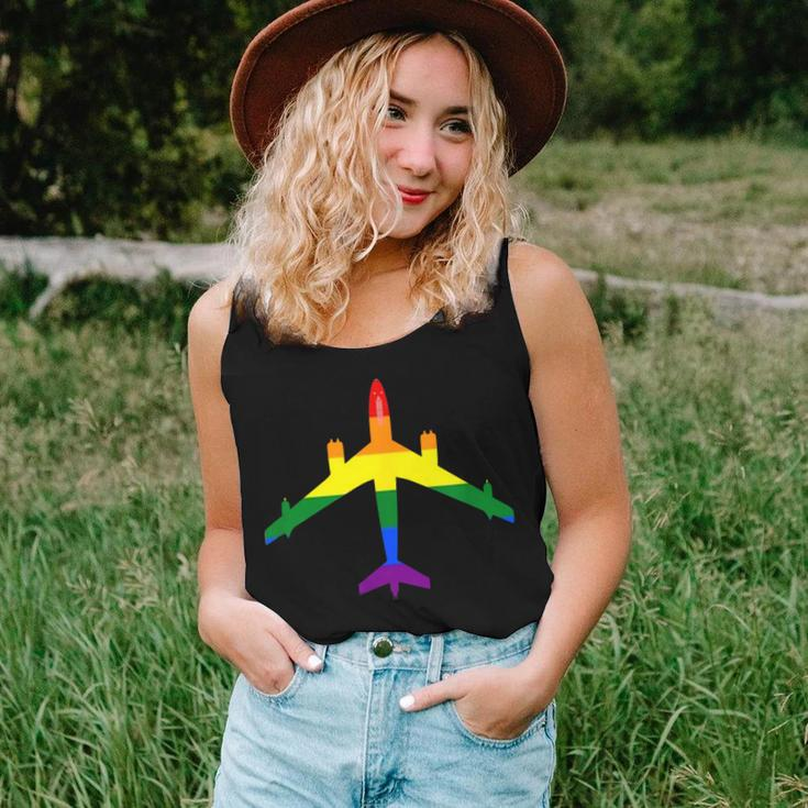 Rainbow Pride Lgbt Airplane Gay Pilot Women Tank Top Gifts for Her