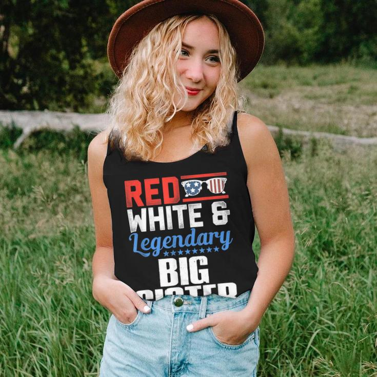 Red White And Legendary Big Sister 4Th Of July Flag Women Tank Top Gifts for Her