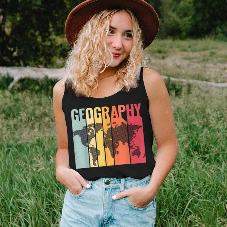 Retro Geography Teacher Cartography Geographer World Map Women Tank Top Gifts for Her
