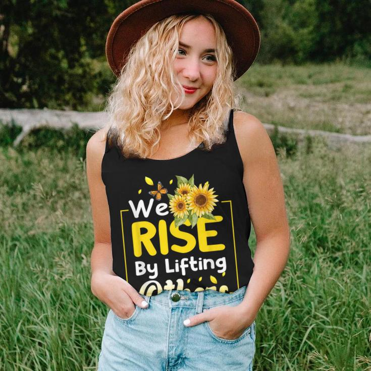 We Rise By Lifting Others Sunflower Inspirational Motivation Women Tank Top Gifts for Her