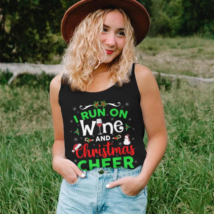 I Run On Wine And Christmas Cheer Wine Lover Women Tank Top Gifts for Her