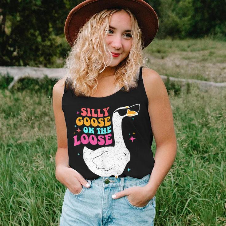 Silly Goose On The Loose Retro Vintage Groovy Women Tank Top Gifts for Her