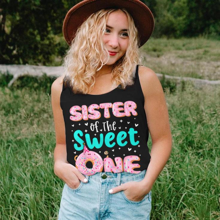 Sister Of The Sweet One 1St Birthday Donut Theme Family Women Tank Top Weekend Graphic Gifts for Her
