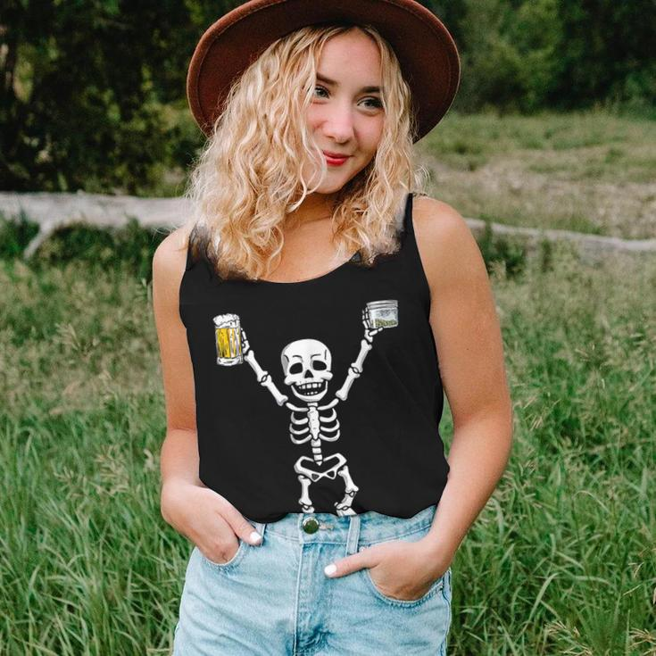 Skeleton Drinking Beer Halloween Party Women Tank Top Gifts for Her