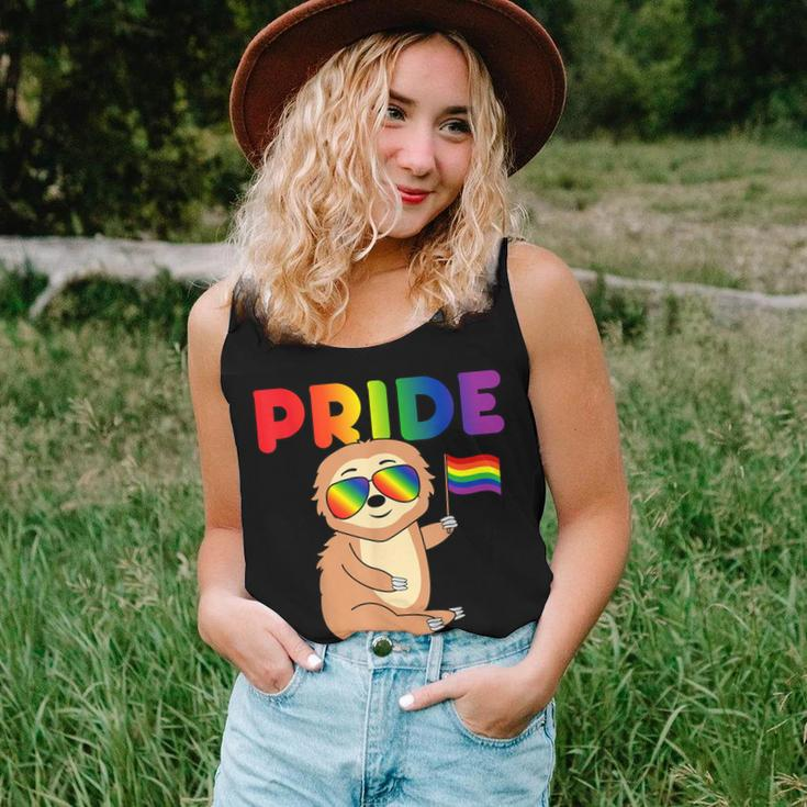 Sloth Gay Pride Rainbow Flag Proud Lgbtq Cool Lgbt Ally Women Tank Top Gifts for Her