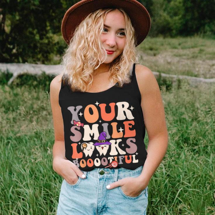 Your Smile Looks Bootiful Dentist Halloween Spooky Groovy Women Tank Top Gifts for Her