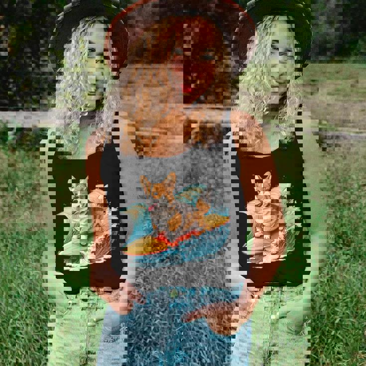 Surfing Corgi On A Surfboard On A Wave Surf Beach Women Tank Top Gifts for Her Surfing Corgi On A Surfboard On A Wave Surf Beach Women Tank Top Gifts for Her