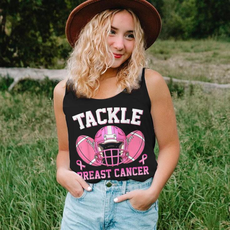 Tackle Breast Cancer Awareness Football Pink Ribbon Women Tank Top Gifts for Her