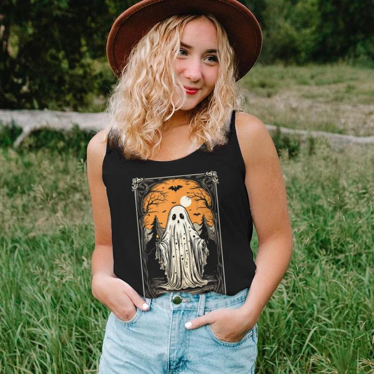 Tarot Of Floral Ghost Halloween Ghost In The Forest Gothic Women Tank Top Gifts for Her