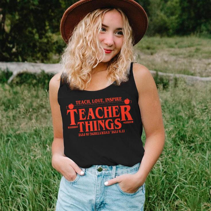 Teach Love Inspire Teacher Things It's Fine Everything Women Tank Top Gifts for Her