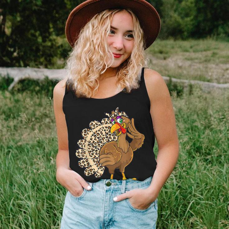 Thanksgiving Day Turkey Girl Leopard Autumn Fall Women Tank Top Gifts for Her