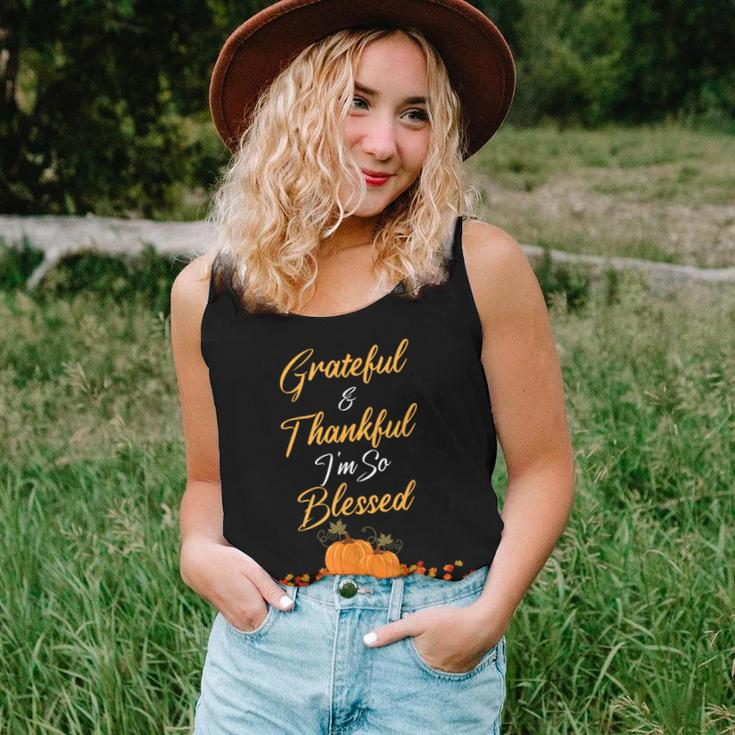 Thanksgiving Grateful Thankful Blessed Teacher Mom Women Tank Top Gifts for Her