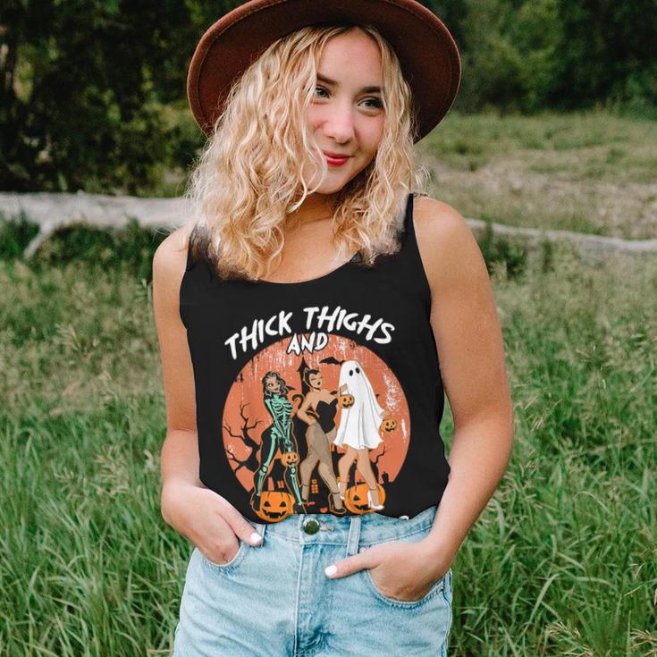 Thick Thighs And Spooky Vibes Halloween Girls Women Tank Top Gifts for Her