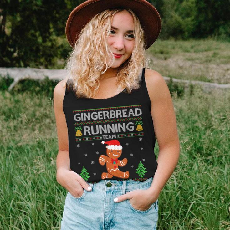 Ugly Xmas Sweater Gingerbread Running Team Christmas Women Tank Top Gifts for Her