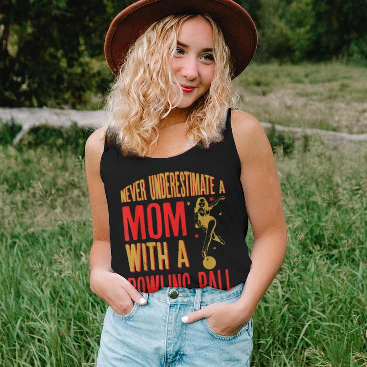 Never Underestimate A Cool Mom With A Bowling Ball Women Tank Top Gifts for Her