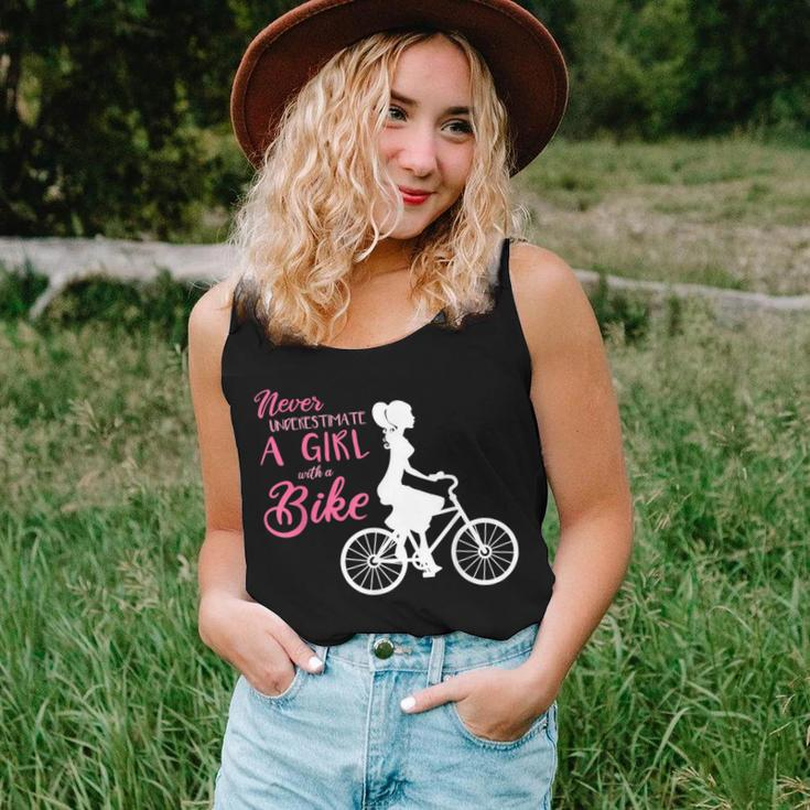 Never Underestimate A Girl With A Bike Girl Women Tank Top Gifts for Her