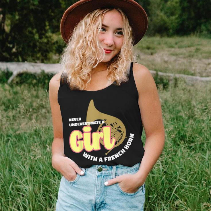 Never Underestimate A Girl With A French Horn Wome Women Tank Top Gifts for Her