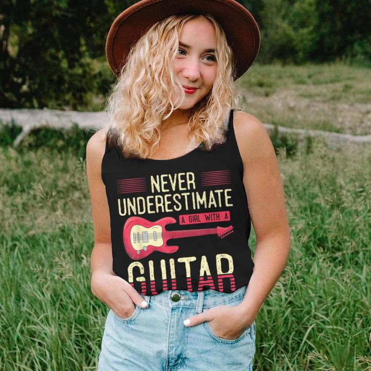 Never Underestimate A Girl With A Guitar Guitar Player Women Tank Top Gifts for Her