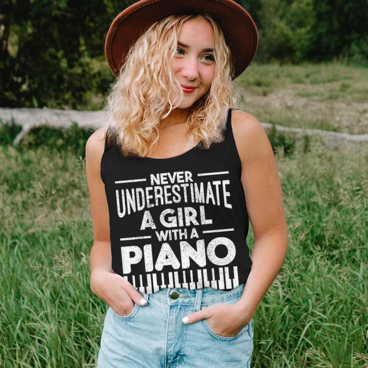 Never Underestimate A Girl With A Piano Pianist Musician Women Tank Top Gifts for Her