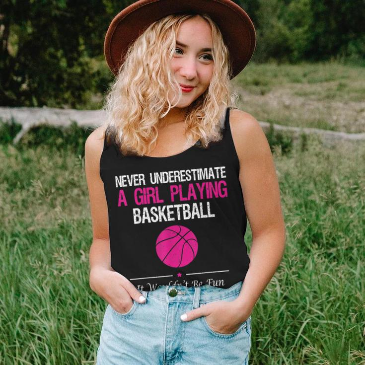 Never Underestimate A Girl Playing Basketball Women Tank Top Gifts for Her