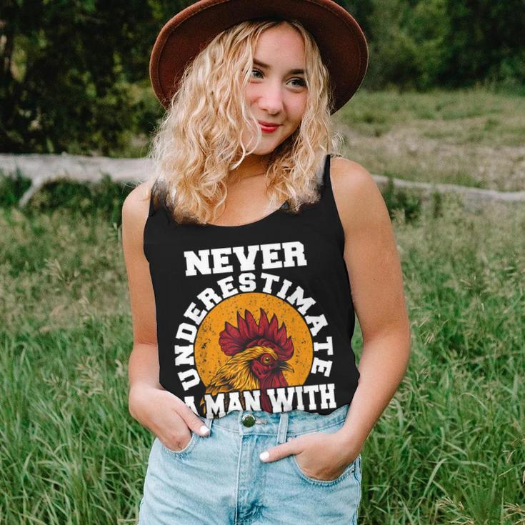 Never Underestimate A Man With Chickens Farmer Chicken Women Tank Top Gifts for Her