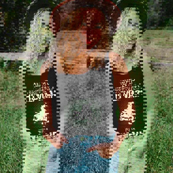 Never Underestimate An Old Woman With A Dirt Bike Womens Old Woman Women Tank Top Gifts for Her