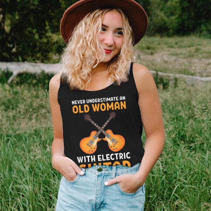 Never Underestimate An Old Woman With An Electric Guitar Women Tank Top Gifts for Her