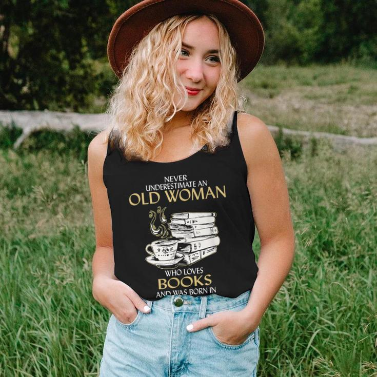 Never Underestimate An Old Woman Loves Books Born In April Women Tank Top Gifts for Her