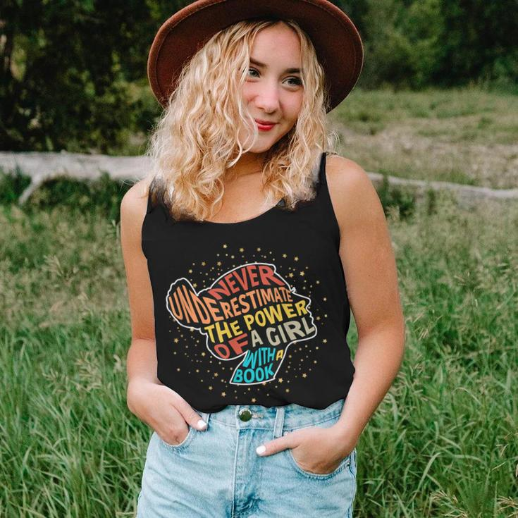 Never Underestimate The Power Of A Girl With Book Feminist Women Tank Top Gifts for Her