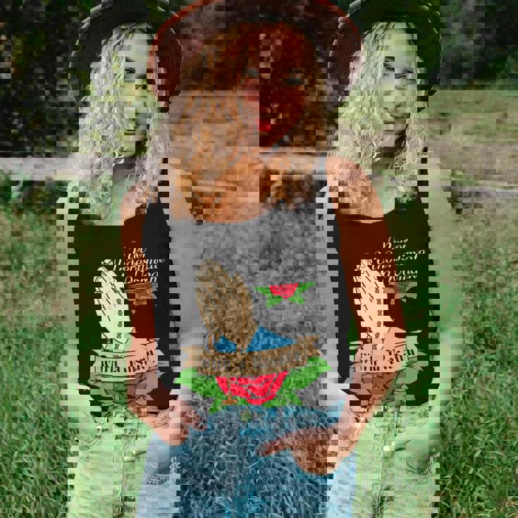 Never Underestimate A Woman With A Rosary Catholic Girl Women Tank Top Gifts for Her