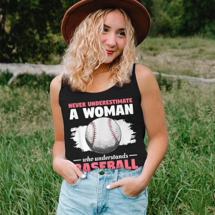 Never Underestimate A Woman Who Understands Baseball Women Tank Top Gifts for Her