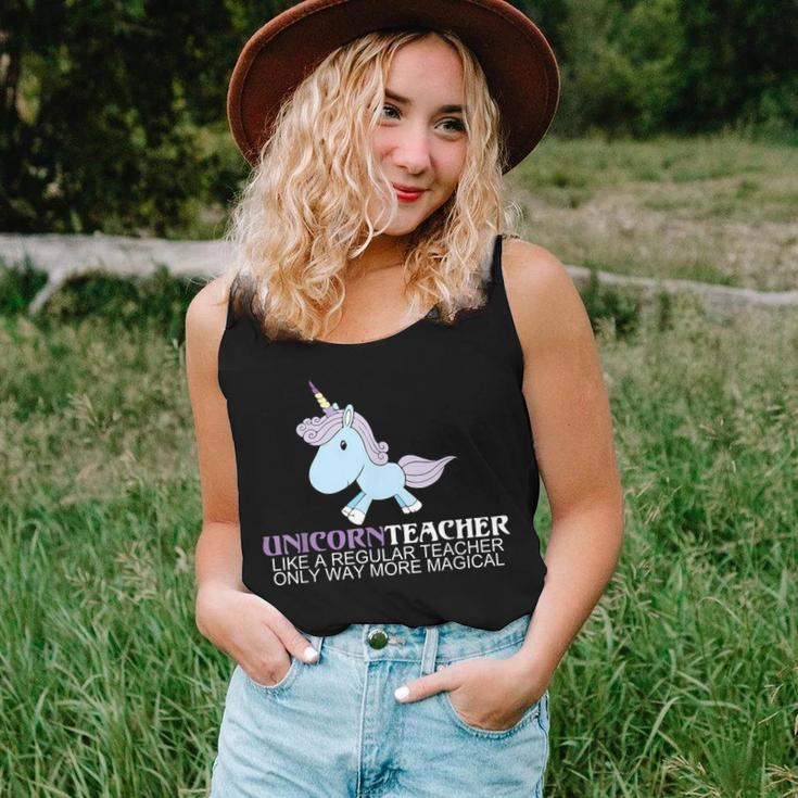 Unicorn Teacher Way More Magical Funny Teachers Gift Women Tank Top Basic Casual Daily Weekend Graphic Gifts for Her