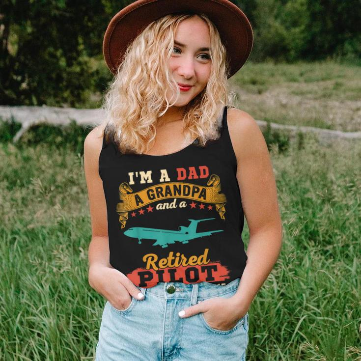 Vintage Proud I'm A Dad A Grandpa And A Retired Pilot Women Tank Top Gifts for Her