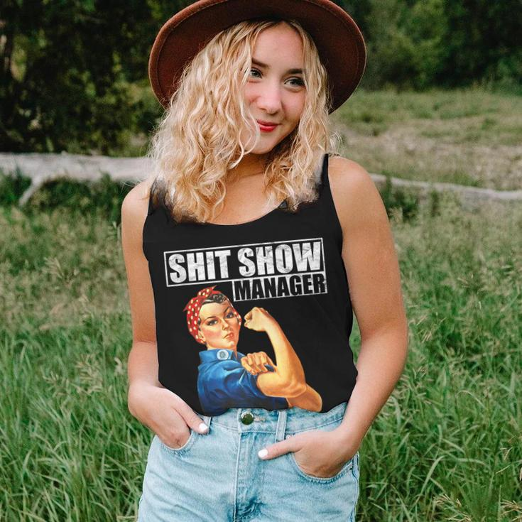 Vintage SHIT Show Manager Mom Boss Supervisor Women Tank Top Gifts for Her