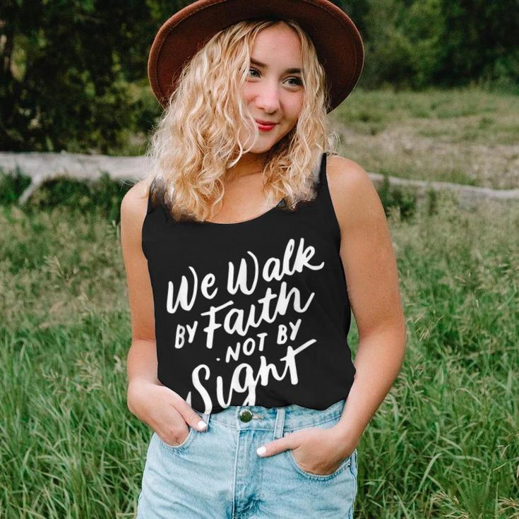 We Walk By Faith Not By Sight Bible Verse Christian Quote Women Tank Top Gifts for Her