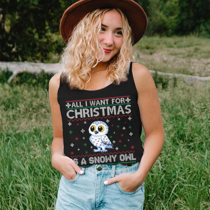 All I Want For Christmas Is A Snowy Owl Ugly Xmas Sweater Women Tank Top Gifts for Her