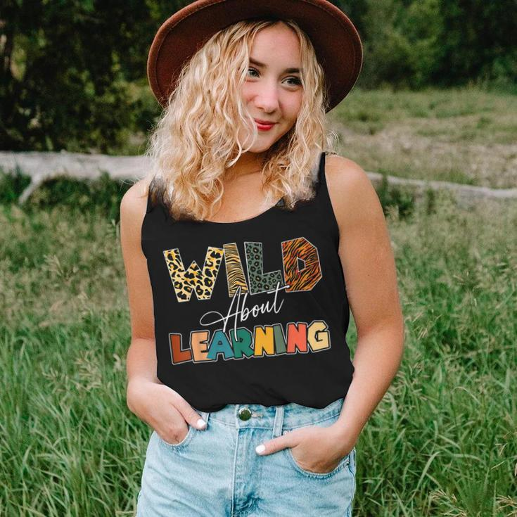 Wild About Learning Leopard Teacher Back To School Teaching Women Tank Top Gifts for Her