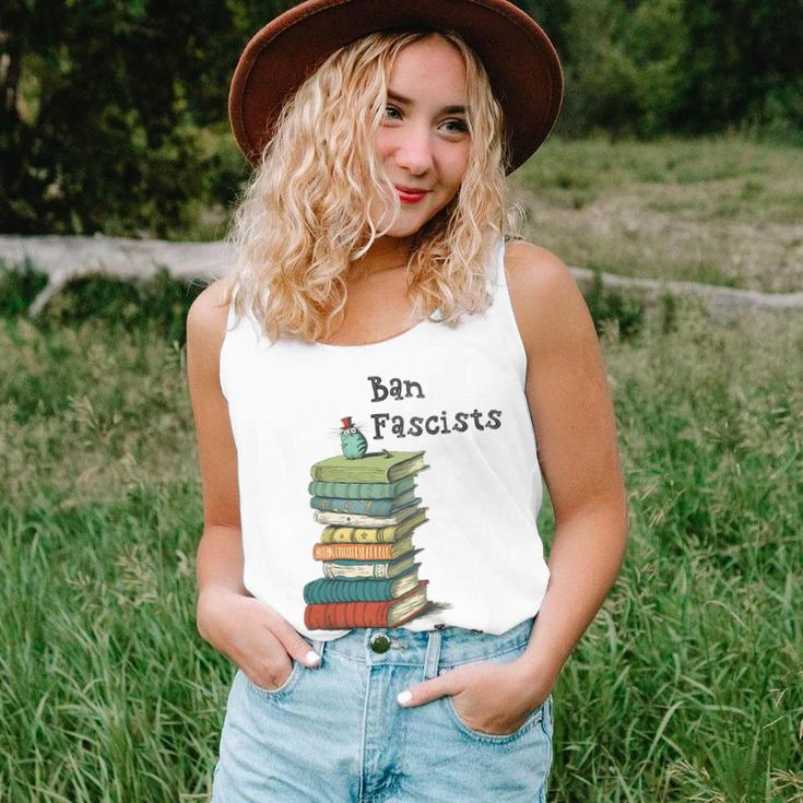 Ban Fascists Not Books Book Lover Nerd Bibliophile Women Tank Top Gifts for Her