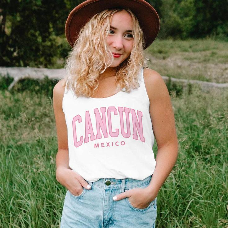 Cancun Mexico Cruise Retro Pink Preppy Throwback Women Tank Top Gifts for Her
