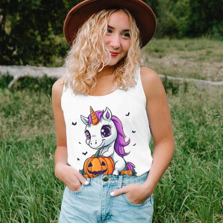 Cute Halloween Girls Witchy Unicorn Halloween Women Tank Top Gifts for Her