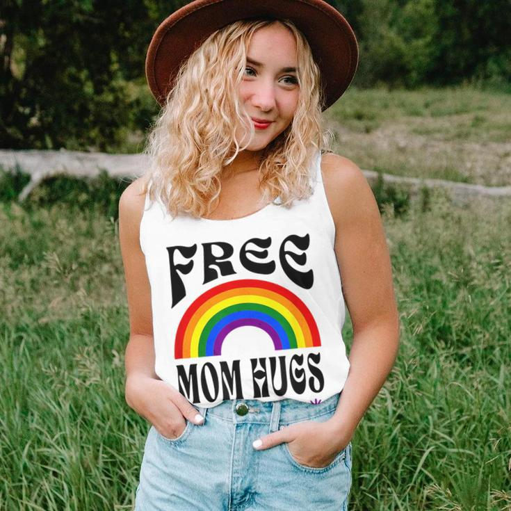 Free Mom Hugs Gay Pride Lgbt Retro Rainbow Flower Hippie Women Tank Top Gifts for Her