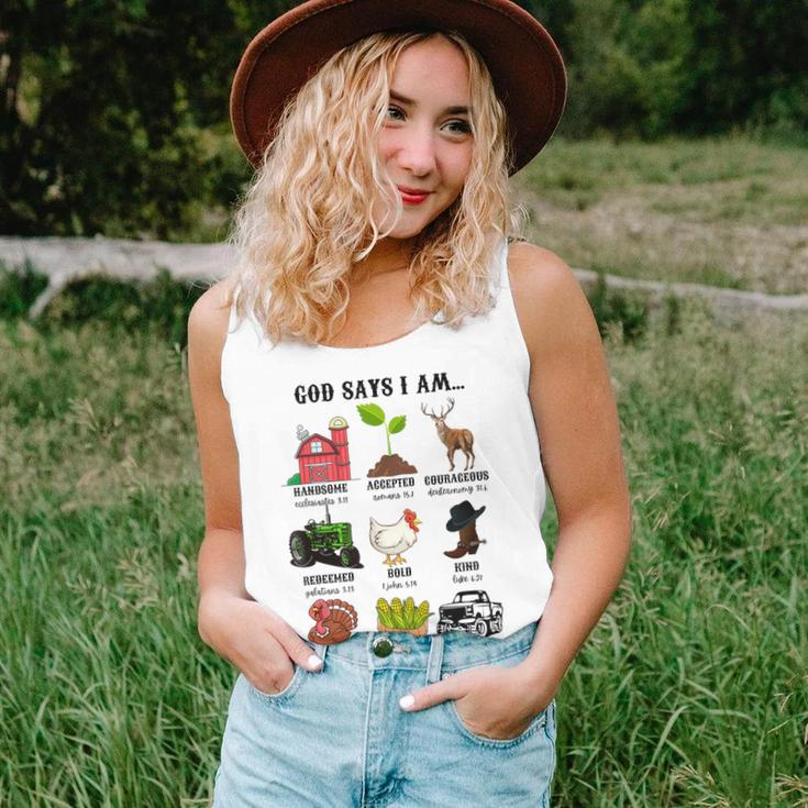 God Says I Am… Farm Animal Christian Believer Western Women Tank Top Gifts for Her