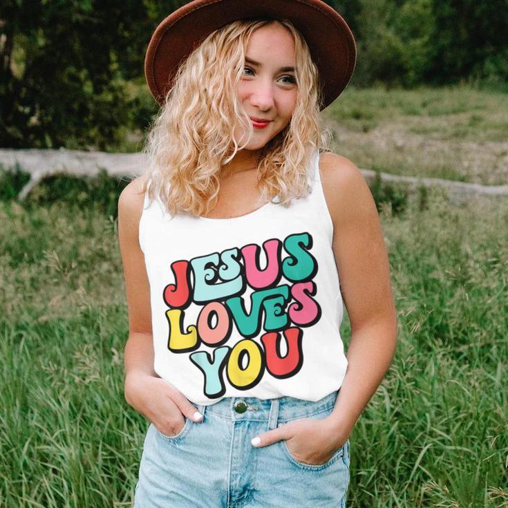 Jesus Loves You Retro Vintage Style Graphic Womens Women Tank Top Gifts for Her