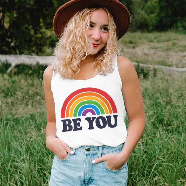 Lgbtq Be You Pocket Gay Pride Lgbt Ally Rainbow Flag Vintage Women Tank Top Gifts for Her