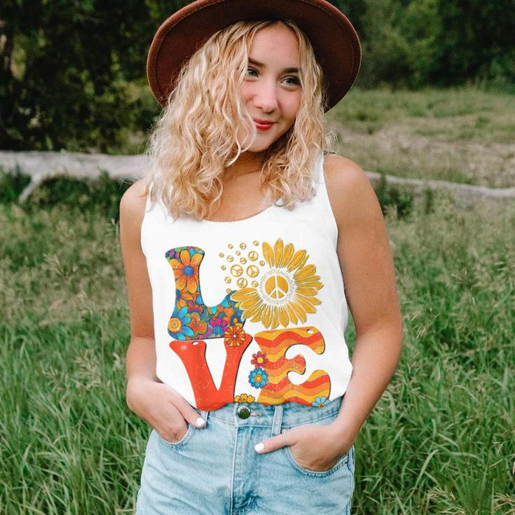 Love Peace Sign 60'S 70'S Costume Party Outfit Groovy Hippie Women Tank Top Gifts for Her