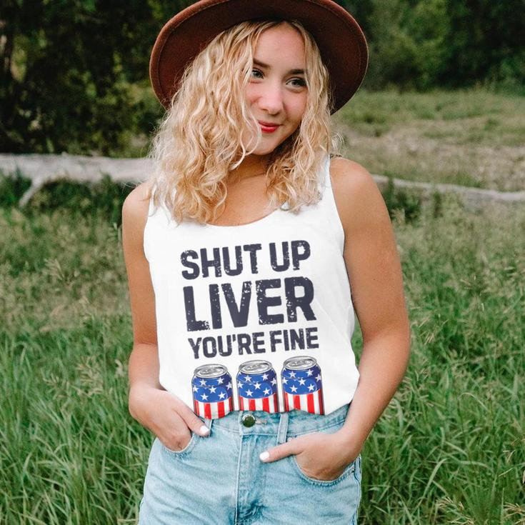 Shut Up Liver Youre Fine Beer American Flag 4Th Of July Women Tank Top Gifts for Her